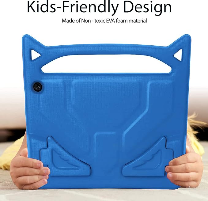 Case for Amazon Fire HD 10 Tablet 10.1" Inch Display (13th Generation, 2023 Released) - Lightweight Shockproof Kickstand Handle Kids Cover Case + 1 Screen Protector and 1 Stylus (Blue)