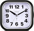 Tinload 4.3" No Ticking Analog Alarm Clock,Silent Readable for Seniors,Easy to Set,Gradual Rise Alarm,Big Numbers,On/Off Switch on Side,Gentle Wake,Snooze,Lighted on Demand,Battery Operated,Black