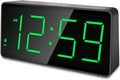Peakeep Battery Operated Digital Alarm Clock for Bedrooms - Cordless Large Big Numbers 4 Dimmers, Auto Dimming for Seniors, Adjustable Volume Loud Alarm Clock for Heavy Sleepers Adults (Green Digits)