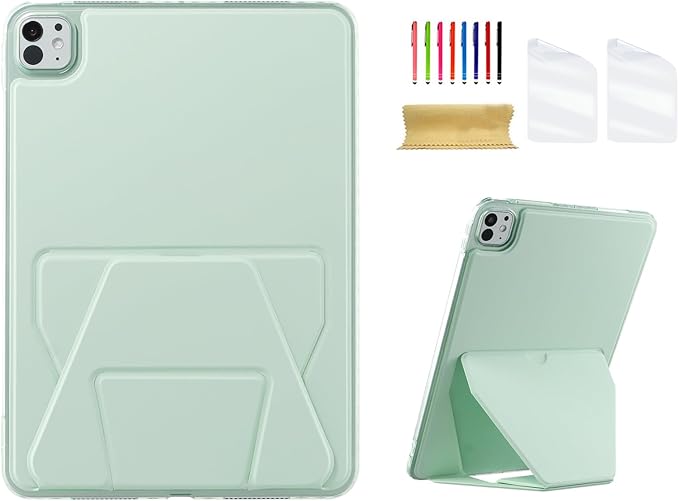 Dteck for Apple iPad Pro 13-inch (M4/M5) 2024/2025 Release Slim PU Leather Case with Stand Function, Easy to Charge Pencil, Lightweight Protective Stylish Cute Thin Tablet Back Cover Shell, Green