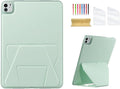 Dteck for Apple iPad Pro 11-inch (M4/M5) 2024/2025 Release Slim PU Leather Case with Stand Function, Easy to Charge Pencil, Lightweight Protective Stylish Cute Thin Tablet Back Cover Shell, Green