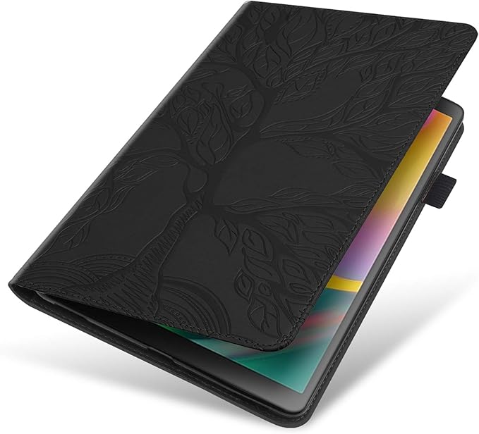 Case for Samsung Galaxy Tab S5e 10.5 2019 SM-T720/T725 Premium PU Leather Stand Flip Wallet Case Multiple Viewing Angles Lightweight Folio Cover with Card Pockets Stylus Loop Elastic Band - Black
