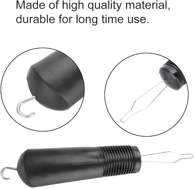 01 Button Hook Helper, Dressing Aid for Arthritis, Joint Pain, Carpal Tunnel, One Hand Use, Black, Plastic, Daily Living Clothing Buttoning Aids