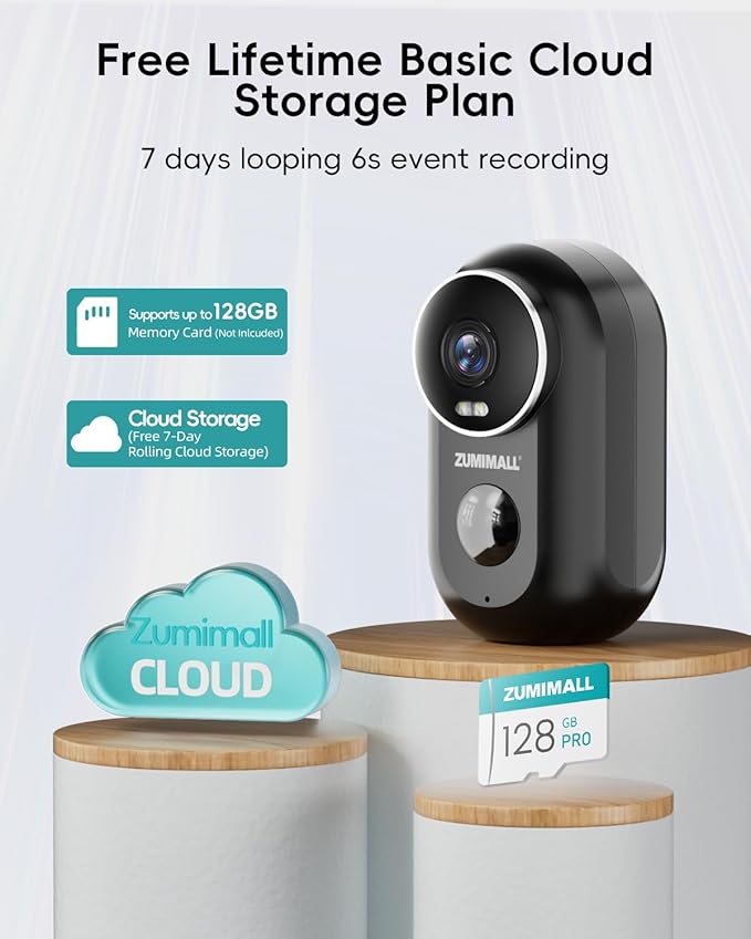 ZUMIMALL Security Cameras Wireless Outdoor 4-Pack 2K Home Security WiFi
