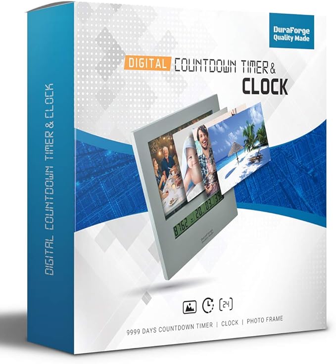 Wedding Countdown Clock with Large Digital Display Day Timer is Also a 4x6 Picture Frame Use it as a Reusable Advent Calendar or Count Down to New Baby, Honeymoon Vacation Xmas Retirement