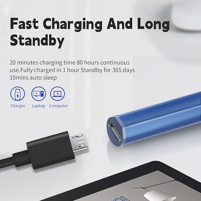 Stylus Pen for ASUS Transformer/Mini/ASUS Zenbook Flip/Pro/ASUS Vivobook Flip/Pro/Duo/ASUS Notebook, Rechargeable MPP 2.0 Tilt Active Pen with 4096 Pressure Sensitivity, Palm Rejection, Blue