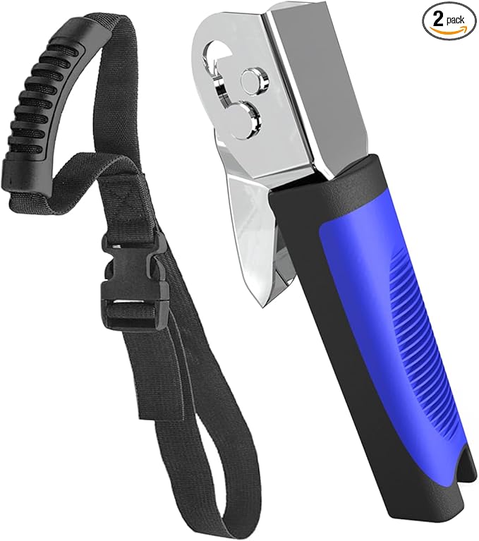 2 Pack Foldable Car Door Handle for Elderly with Adjustable Standing Aid Safety Handle, Blue, MB-2006-B