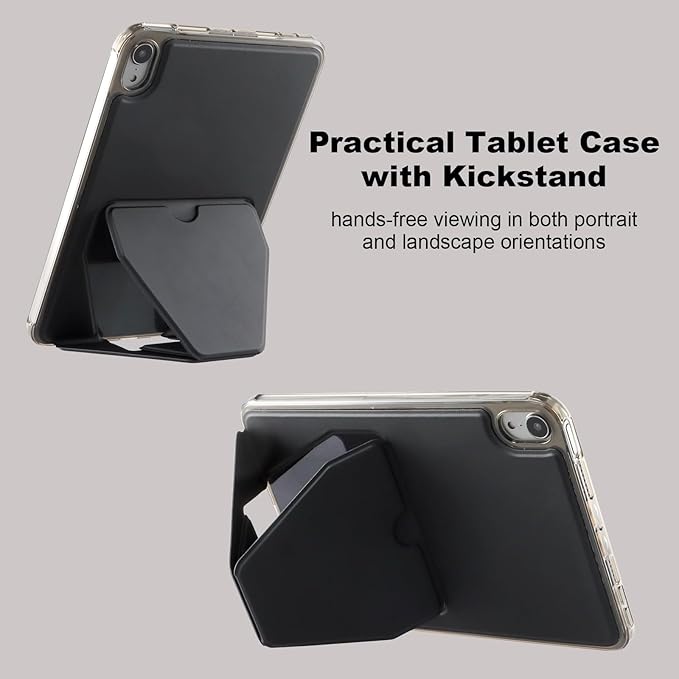 Dteck for iPad mini (A17 Pro), Mini 6 (6th Generation) 8.3" Slim Case with Kickstand/2 Screen Protector Films/Stylus, Ultra Thin Lightweight Solid Color PU Leather Protective Back Cover Shell, Black