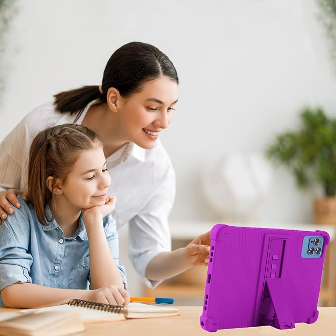 Case for BYYBUO A10_L 10.1 inch Tablet - Lightweight Silicone Stand Case Cover + 1 Random Color Stylus (Purple)