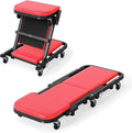 Goplus 2-in-1 Z Creeper, 40 Inch 350LBS Foldable Mechanic Creeper with 6 Swivel Wheels, Padded Headrest and Seat, Lay Down or Sit, Rolling Automotive Under Car Creepers for Garage, Shop, Auto Repair