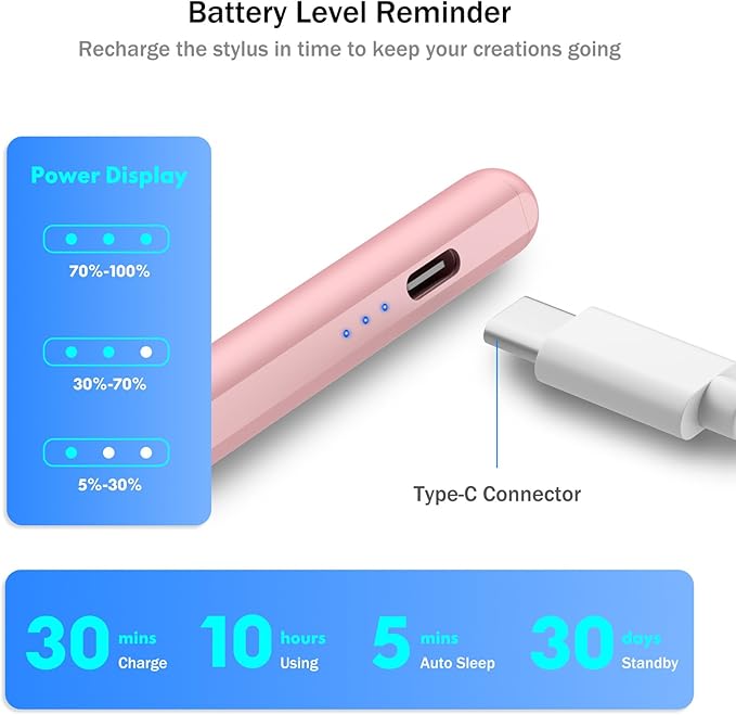 Cisteen Stylus Pen for iPad 2026-2018 with Faster Charge,Tilt Sensor Pencil Compatible with iPad 10/9/8/7/6,11th A16,Air 11/13 M2/M3/M4,Pro 11/13 M4/M5,Pro 12.9",Air 5/4/3,Mini 7/6/5