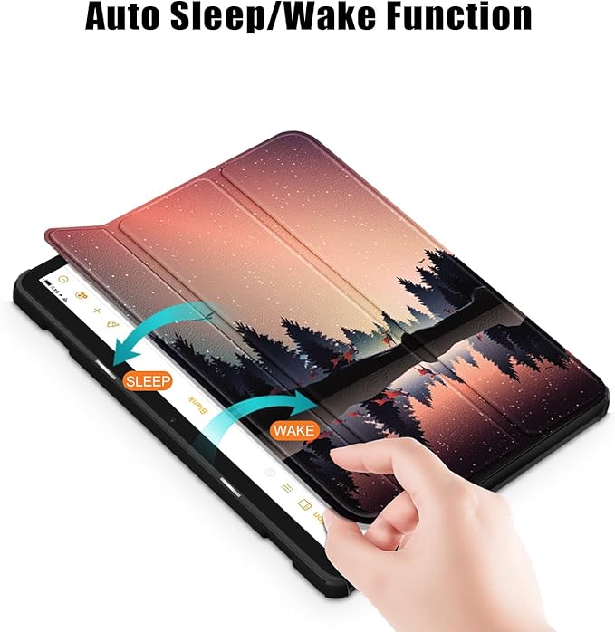 Case for Amazon Fire HD 10 Tablet 10.1" Inch Display (13th Generation, 2023 Released) - Lightweight Tri-fold Stand Cover Case + 1 Screen Protector and 1 Stylus (Forest Dusk)