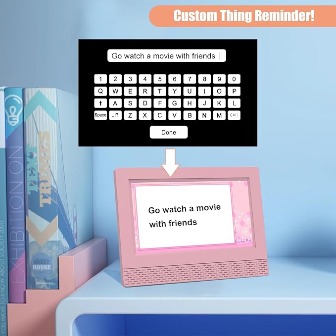Digital Alarm Clock with 7'' HD Screen, Calendar Function,It is Perfect for Kids Aged 3-18 Years Old with Remote Control and Custom Reminder Function for Birthdays