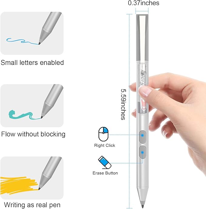 Stylus Pen for ASUS Touchscreen Devices, Active Digital Pen with Ultra-Fine Tip, 1024 Pressure Sensitivity, Palm Rejection for Precision Drawing and Writing