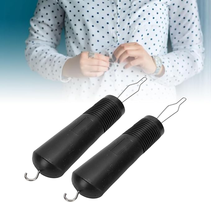 2 Pcs Button Hook and Zipper Pull Helper, One Handed Dressing Aid with C Hook for Zippers and Button, Versatile & Lightweight Assist Tool for Shirt Coat Buttoning