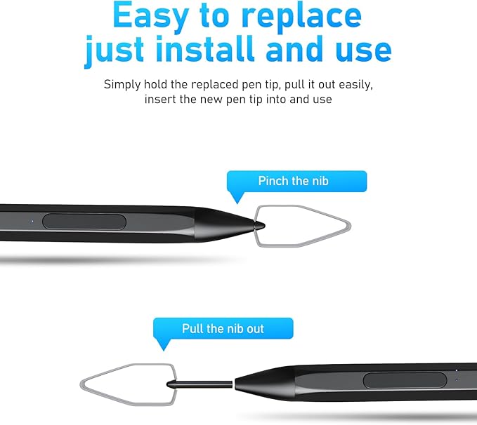 Stylus Pen for HP Envy X360 Pavilion X360 Specter X360 Spectre X2 Envy X2 Rechargeable MPP 2.0 Tilt Active Pen with 4096 Pressure Sensitivity, Palm Rejection, Hexagonal Pen Body Design, Black