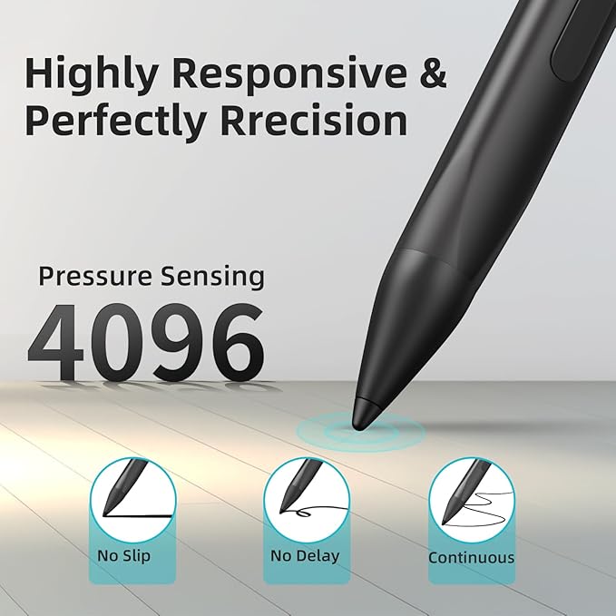 Stylus Pen for ASUS Transformer/Mini/ASUS Zenbook Flip/Pro/ASUS Vivobook Flip/Pro/Duo/ASUS Notebook, Rechargeable MPP 2.0 Tilt Pen with 4096 Pressure Sensitivity, Triangular Pen Body Design, Black