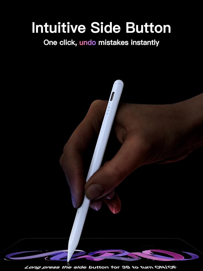 Stylus Pen for ipad 2018-2026, USB-C Fast Charging Pencil, Pixel-Perfect Tilt Sensitivity for iPad 11/10/9/8/7/6/A16, iPad mini 7/6/5, iPad Air M4/3/2 11"/13"/5/4/3, iPad Pro M5/4 13"/12.9″/11″ Blue