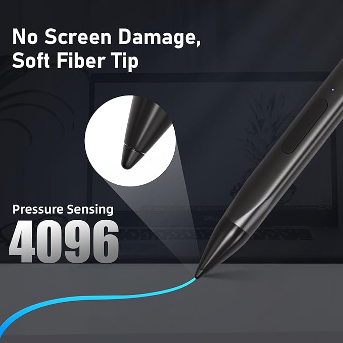 Stylus Pen for HP Envy X360 Pavilion X360 Specter X360 Spectre X2 Envy X2 Rechargeable MPP 2.0 Tilt Active Pen with 4096 Pressure Sensitivity, Palm Rejection, Triangular Pen Body Design, Black