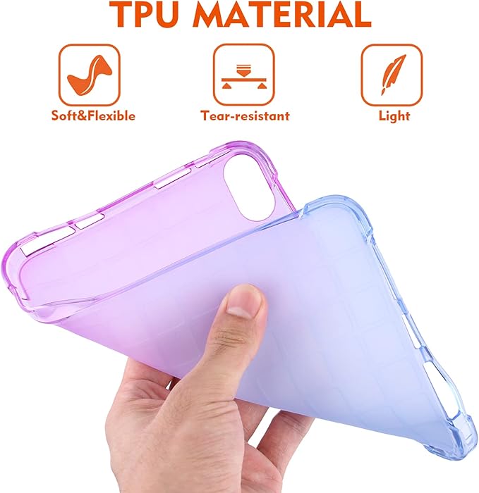 Dteck for iPad Mini 8.3 Inch (A17 Pro/6th Generation) 2024/2021 Cute Translucent Back Cover, Ultra Thin Lightweight Slim TPU Case with Reinforced Corners, Protection Shock-absorbing Shell, Purple Blue