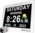 【Upgraded】27 Alarms Digital Talking Clock with Day and Date, Custom Reminders, 1280*800p HD Dsiplay, 10-Levels Dimmer, Auto DST, Sleep Trainer for Elderly Dementia, Voice-Talking with Remote