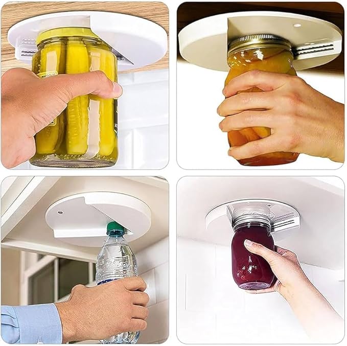 1 Pack Easy Grip Jar Opener for Seniors - Under Cabinet Jar Openers for Weak Hands, Arthritis jar opener, One Handed Gadgets & Bottle Opener - Kitchen Gadgets for Home Assistance