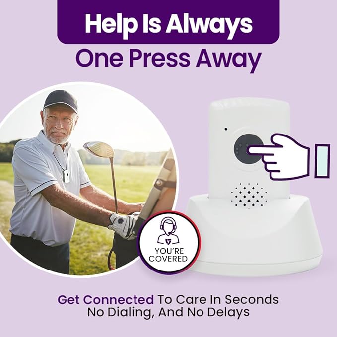Medical Guardian MGMobile Medical Alert Device Emergency Call Button GPS 24/7 Monitoring for Seniors White