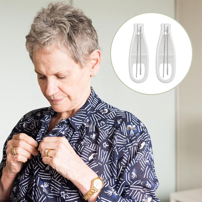 2pcs Button Hook Tool and Zipper Pulling Helper Set, Manual Dressing Aid for Seniors and Disabled, Convenient Button Assist Device for Clothing and Zipper Pulling