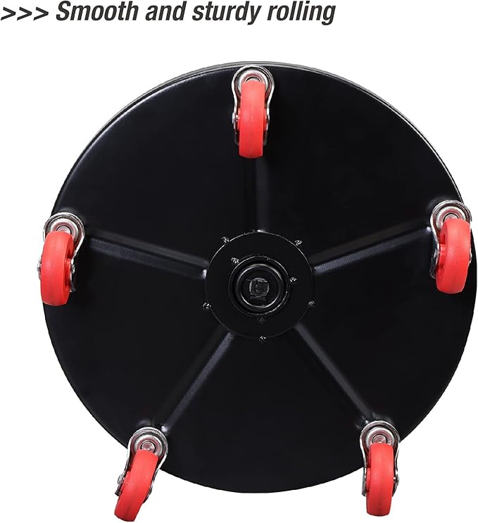 TCE Duty Rolling Pneumatic Creeper Garage/Shop Seat: Padded Adjustable Mechanic Stool with Tool Tray Storage, Red,ATRHL6201U