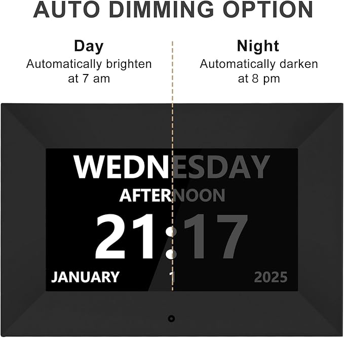 7-inch Digital Alarm Clock with Date and Week -21 Alarms, 20 Reminders, Automatic dimming, 1024 * 600P high-Definition Screen, Multifunctional Alarm Clock.