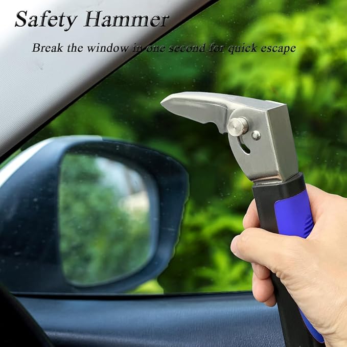 2 Pack Foldable Car Door Handle for Elderly with Adjustable Standing Aid Safety Handle, Blue, MB-2006-B
