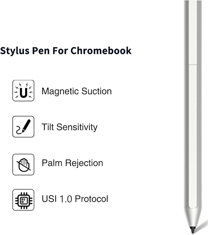 Active Pen L70858-001 (AES 2.0 USI Garaged/Rechargeable G3) 4096 Pressure Levels Digital Stylus for EliteBook x360, Chromebook x2 - Rechargeable with Palm Rejection