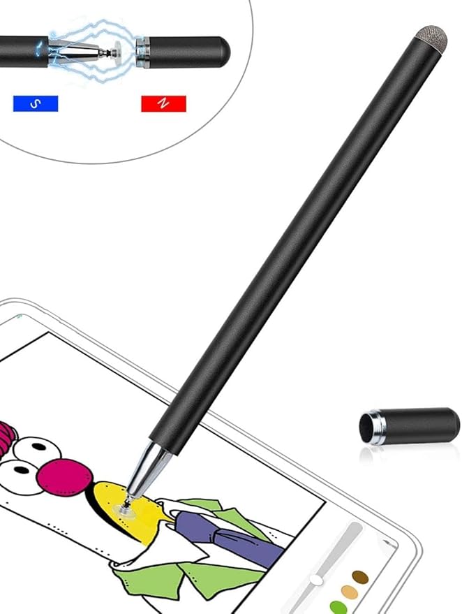 Stylus Touch Screen Pen Fiber Tip Compatible with Lively Jitterbug Smart4, Aluminum Lightweight Black