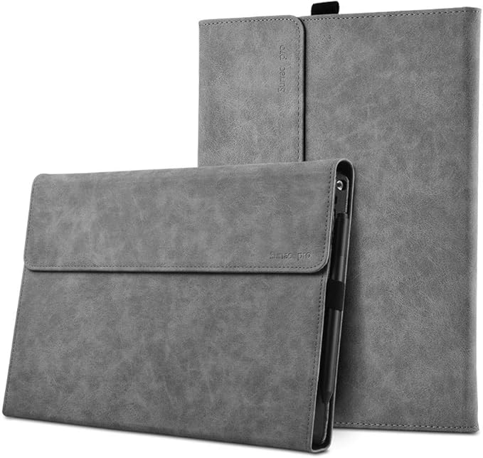 Case for Surface Pro 7 Plus/Pro 7 / Pro 6 / Pro 5 / Pro 4 with Stylus Holder, Multiple Angle Polyester Slim Lightweight Cover, Compatible with Type Cover Keyboard