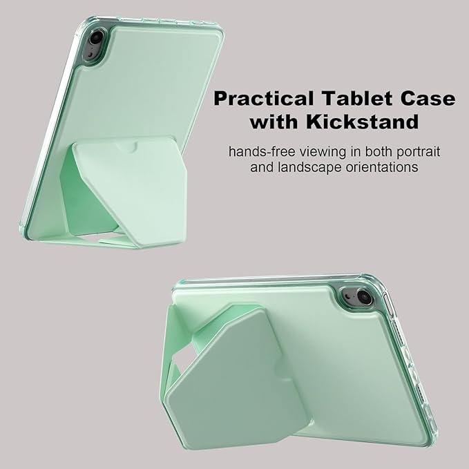 Dteck for iPad mini (A17 Pro), Mini 6 (6th Generation) 8.3" Slim Case with Kickstand/2 Screen Protector Films/Stylus, Ultra Thin Lightweight Solid Color PU Leather Protective Back Cover Shell, Green