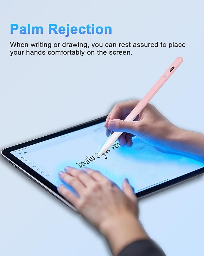 Stylus Pen for iPad - Type-c Charging Pencil for ipad Palm Rejection Active Pen Compatible with (2018-2026) Apple iPad 6/7/8/9/10/11(A16), Air 3/4/5/M2/M3, Mini 5/6, Pro 11"/12.9"/M4 (Gradient Pink)