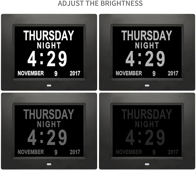 SSA Digital Calendar, 8 Inch Digital Calendar Day Clock with Clear Large Wall Hanging Pefect for Memory Loss Elderly Seniors