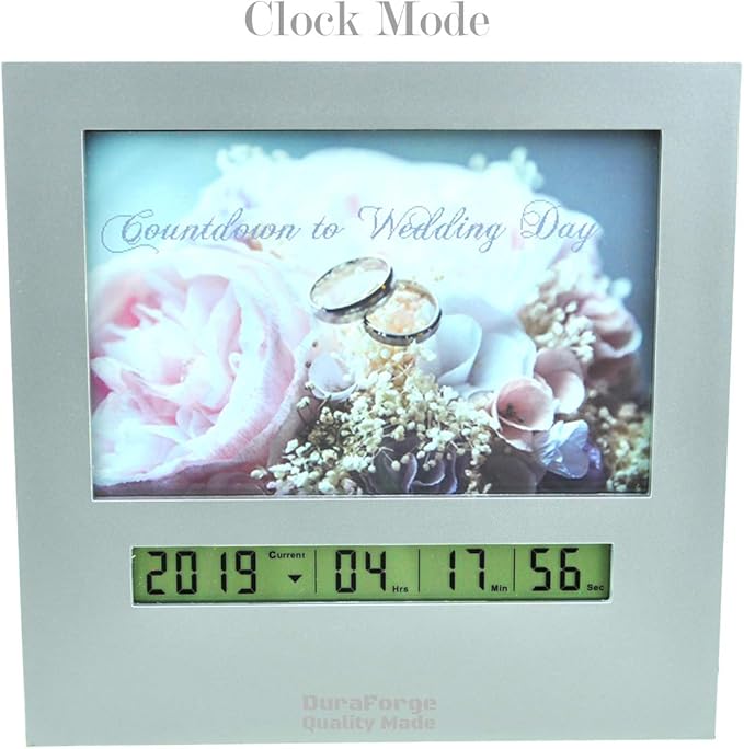 Wedding Countdown Clock with Large Digital Display Day Timer is Also a 4x6 Picture Frame Use it as a Reusable Advent Calendar or Count Down to New Baby, Honeymoon Vacation Xmas Retirement