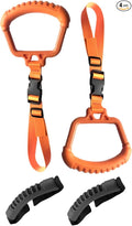 2-in-1 Car Assist Handle Kit | Adjustable Overhead & Backseat Grab Bar with Soft Rubber Grip for Added Support Entering and Exiting Vehicle (4, Orange)