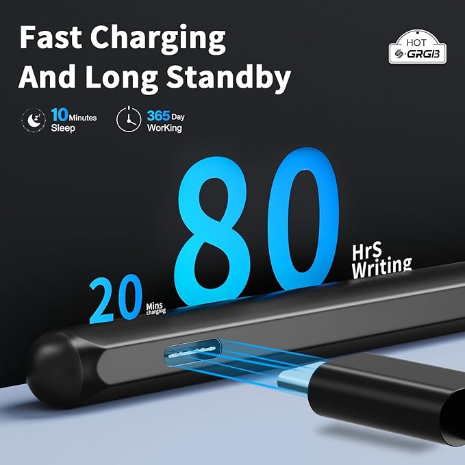 Stylus Pen for ASUS Transformer/Mini/ASUS Zenbook Flip/Pro/ASUS Vivobook Flip/Pro/Duo/ASUS Notebook, Rechargeable MPP 2.0 Tilt Active Pen with 4096 Pressure Sensitivity, Tpye-c Charge, Black