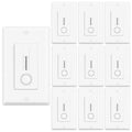10 Pack LED Slide Dimmer Switch, Single Pole No Neutral Wire Required, 150W Max LED/CFL 600W Max Incandescent/Halogen, ETL Listed Dimmer, White