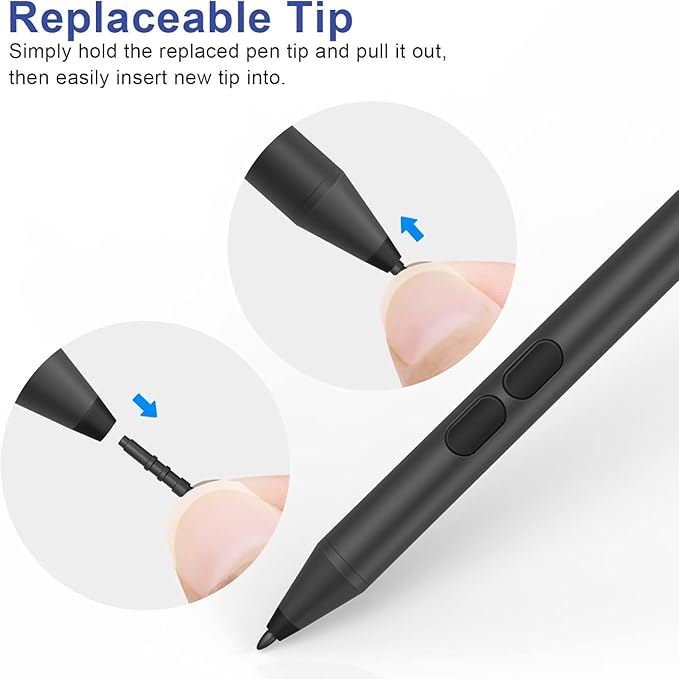 Stylus Pen for ASUS Touchscreen Devices, Active Digital Pen with Ultra-Fine Tip, 1024 Pressure Sensitivity, Palm Rejection for Precision Drawing and Writing