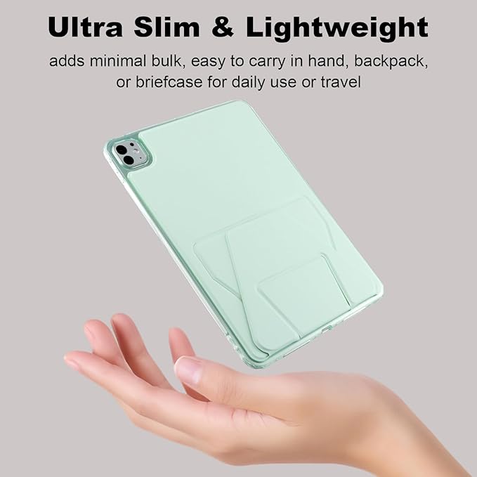 Dteck for Apple iPad Pro 11-inch (M4/M5) 2024/2025 Release Slim PU Leather Case with Stand Function, Easy to Charge Pencil, Lightweight Protective Stylish Cute Thin Tablet Back Cover Shell, Green