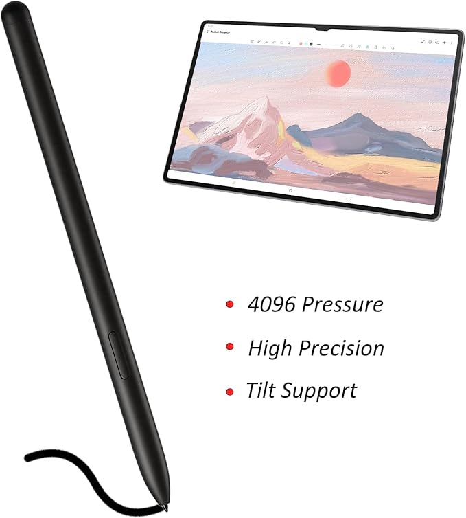 Galaxy Tab S10 Ultra S Pen for Samsung Galaxy Tab S10+/S10 Lite,Tab S10 Ultra Stylus Pen Replacement for Galaxy Tab S10 Ultra/S10 Plus/S10 Lite All Versions S Pen with Nibs(Black)