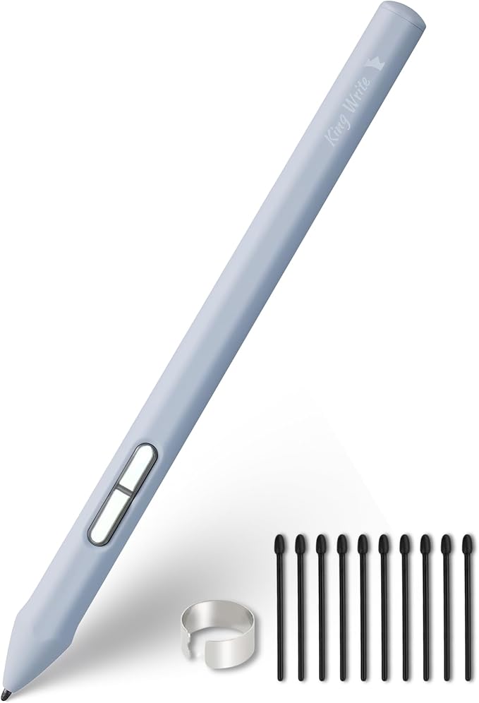 SY05 EMR Stylus Pen for Kindle Scribe & Remarkable 2, 4096 Pressure, Digital Eraser, Battery-Free, Magnetic Attach, 10 Replacement Tips (Gray)