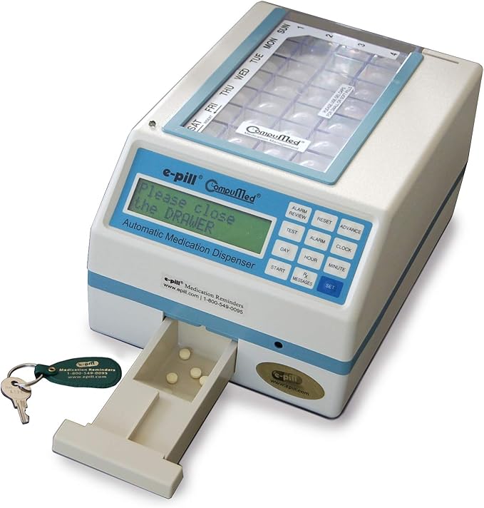 e-Pill CompuMed Automatic Pill Dispenser Tamper Resistant AC Powered for Seniors and Caregivers
