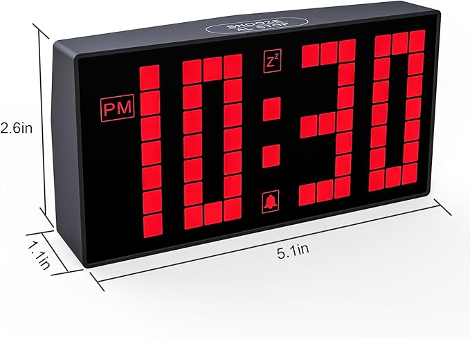 KWANWA Digital Alarm Clock with Auto-Dimmable LED Display, Weekend Alarm Mode, Battery Backup, DST Switch, 12/24H Format – Small Bedroom Clock for Desk, Nightstand, Kids, Seniors