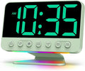 Odokee Digital Alarm Clocks for Bedrooms: Large Bold Number 5 Brightness Dimmer - Easy to Read Across The Room - 5 Alarm Sound 8 Night Light - Sage Green
