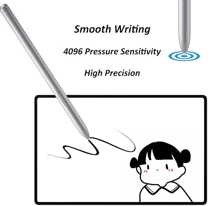 Galaxy Tab S10 Ultra S Pen for Samsung Galaxy Tab S10+/S10 Lite,Tab S10 Ultra Stylus Pen Replacement for Galaxy Tab S10 Ultra/S10 Plus/S10 Lite All Versions S Pen with Nibs(Silver)