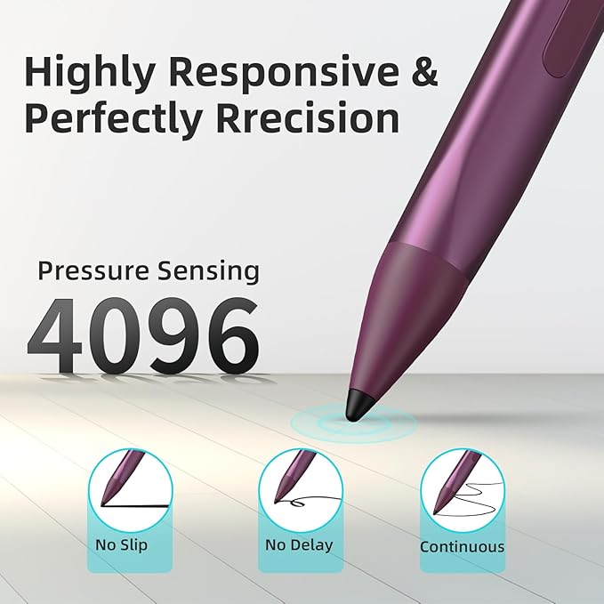 Stylus Pen for ASUS Transformer/Mini/ASUS Zenbook Flip/Pro/ASUS Vivobook Flip/Pro/Duo/ASUS Notebook, Rechargeable MPP 2.0 Tilt Pen with 4096 Pressure Sensitivity, Triangular Pen Body Design, Red